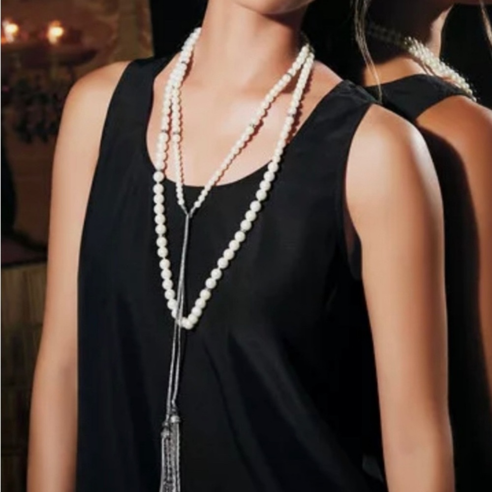 Stella and Dot Mara Pearl Tassle Necklace